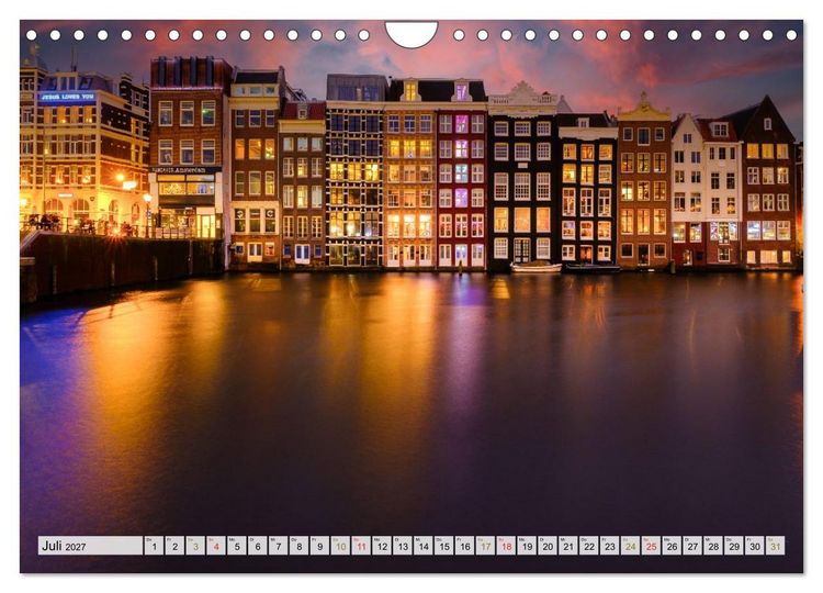 Produktbild: Ein Blick auf Amsterdam in Farbe (Wandkalender 2027 DIN A4 quer), CALVENDO Monatskalender