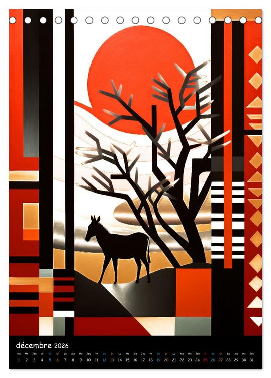 Produktbild: L'esprit africain (Calendrier de bureau 2026 DIN A5 horizontal), CALVENDO calendrier mensuel