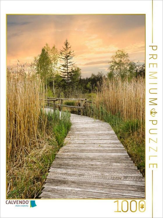 Produktbild: CALVENDO Puzzle Holzweg durchs Moor | 1000 Teile Lege-Gr&ouml;&szlig;e 64x48cm Foto-Puzzle f&uuml;r gl&uuml;ckliche Stunden