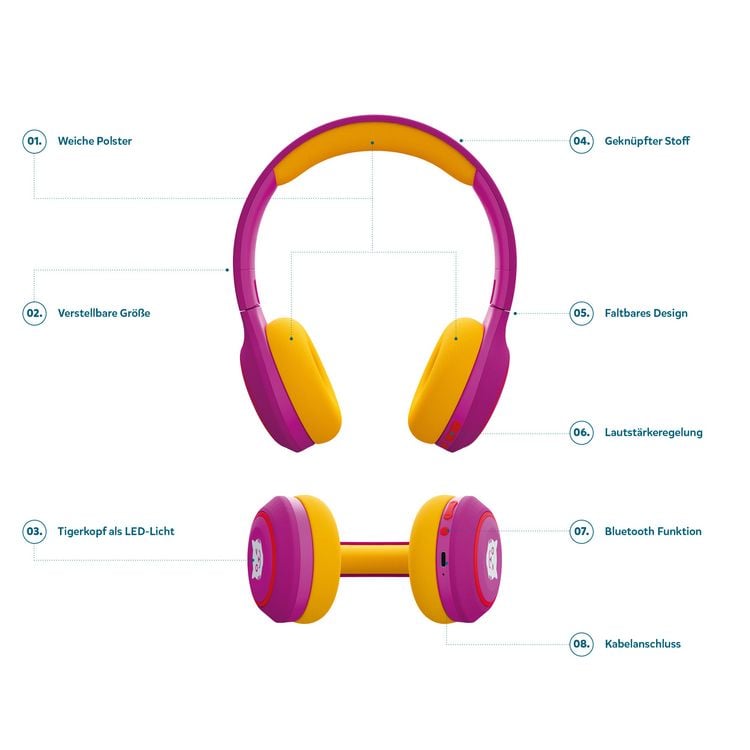 Produktbild: Tiger Media - Tigerbuddies Kinderkopfh&ouml;rer - Crazy Pink