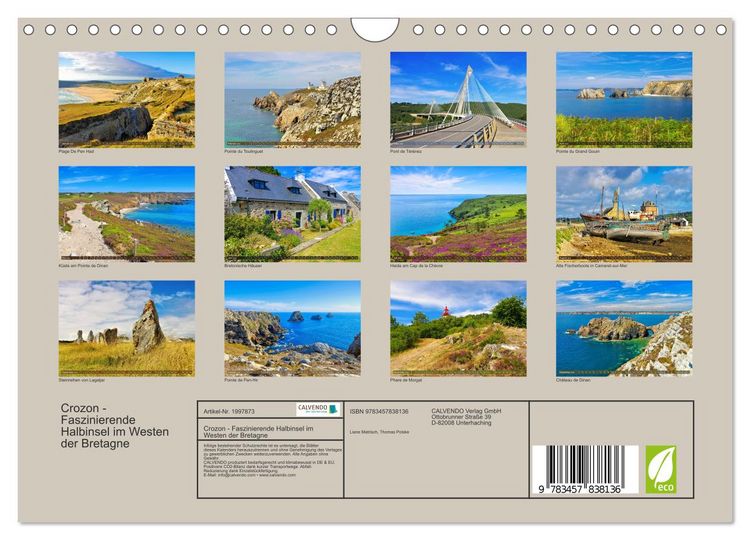 Produktbild: Crozon - Faszinierende Halbinsel im Westen der Bretagne (Wandkalender 2026 DIN A4 quer), CALVENDO Monatskalender