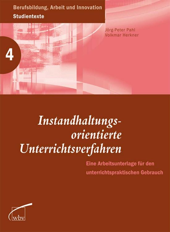 Produktbild: Instandhaltungsorientierte Unterrichtsverfahren