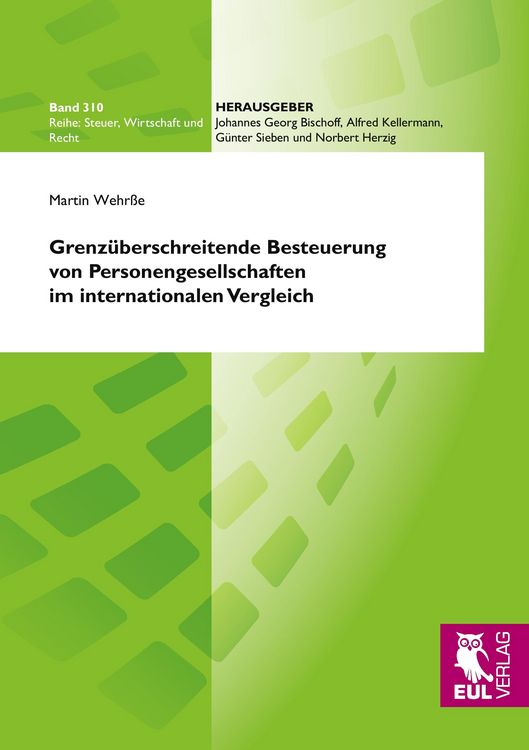 Produktbild: Grenz&uuml;berschreitende Besteuerung von Personengesellschaften im internationalen Vergleich