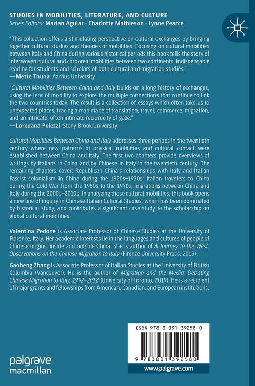 Produktbild: Cultural Mobilities Between China and Italy