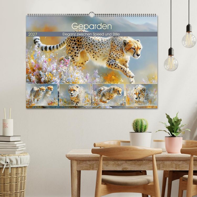 Produktbild: Geparden. Eleganz zwischen Speed und Stille (Wandkalender 2027 DIN A2 quer), CALVENDO Monatskalender