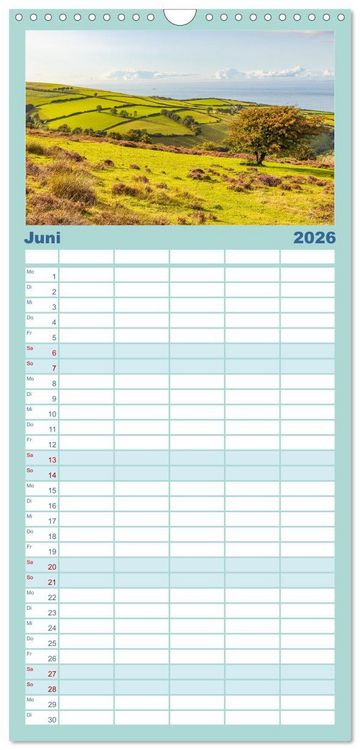 Produktbild: Familienplaner 2026 - Exmoor National Park mit 5 Spalten (Wandkalender, 21 x 45 cm) CALVENDO