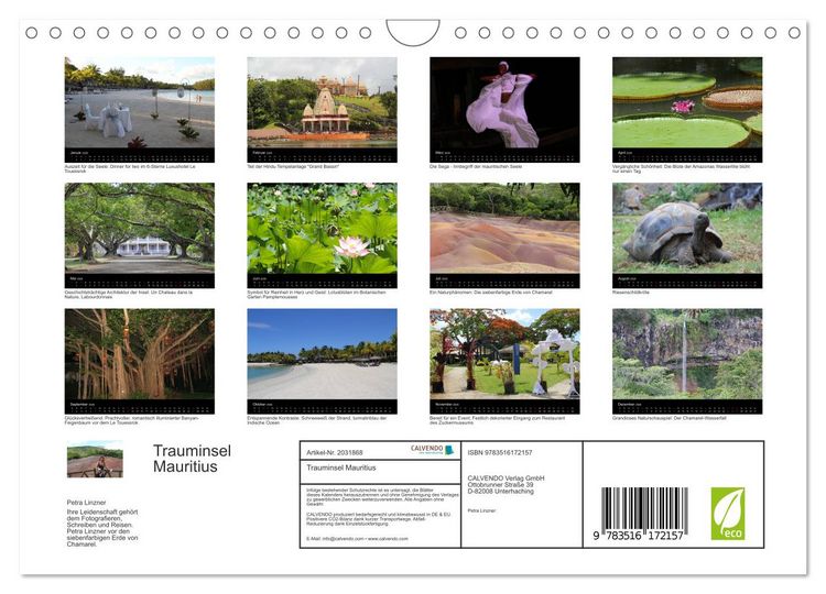 Produktbild: Trauminsel Mauritius (Wandkalender 2026 DIN A4 quer), CALVENDO Monatskalender