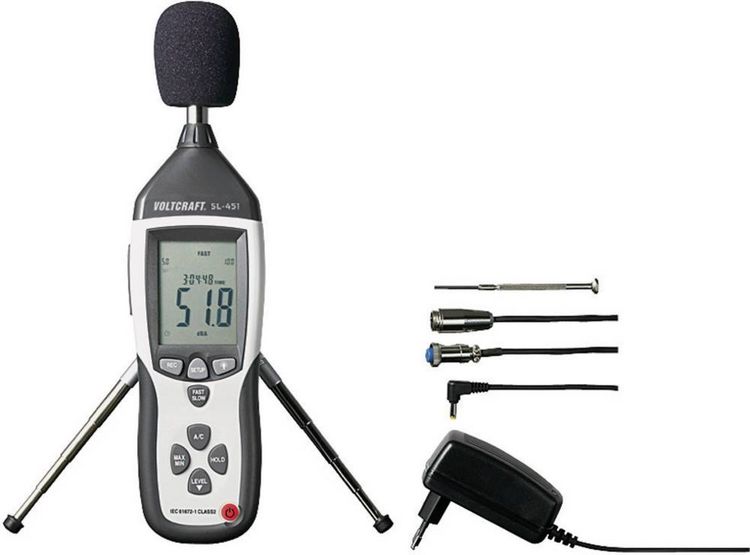 Produktbild: VOLTCRAFT Schallpegel-Messger&auml;t SL-451 30 - 130 dB 31.5Hz - 8kHz USB