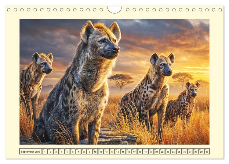Produktbild: Afrikas Hy&auml;nen. Die kichernden Schatten der Savanne (Wandkalender 2026 DIN A4 quer), CALVENDO Monatskalender