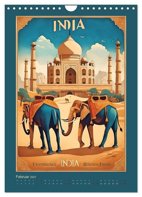 Produktbild: Exotic Travel Poster - nostalgische Abenteuerreisen um die Welt (Wandkalender 2027 DIN A4 hoch), CALVENDO Monatskalender