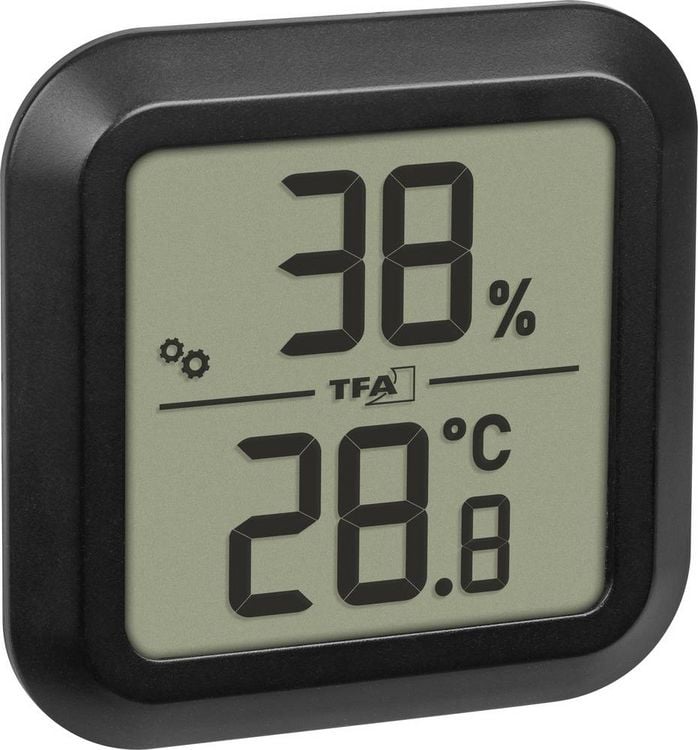 Produktbild: TFA Dostmann Digitales Thermo-Hygrometer zum Einbau Thermo-/Hygrometer Schwarz 30.5061.01