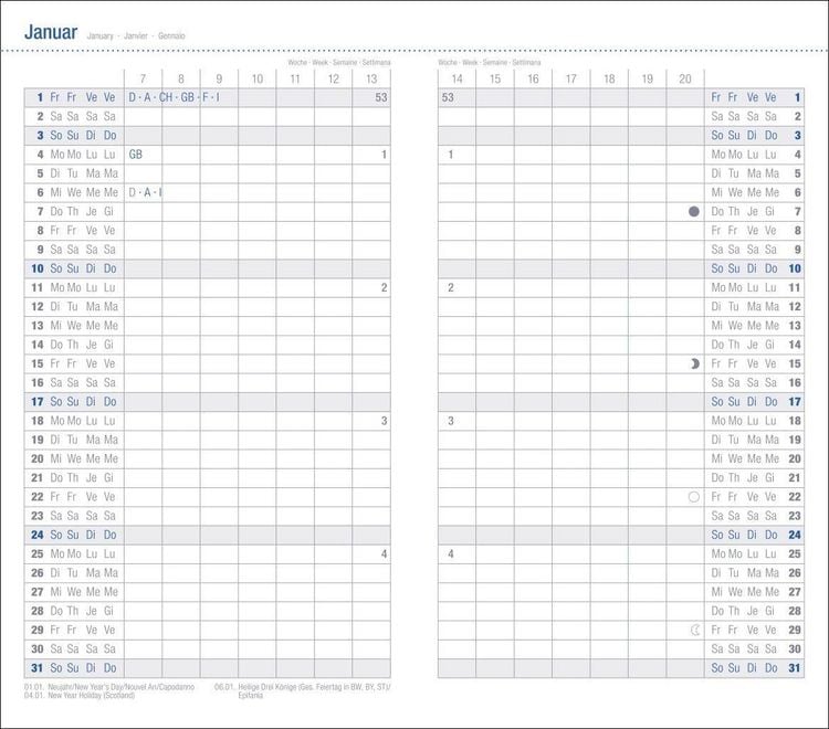 Produktbild: Leporello, schwarz Kalender 2027
