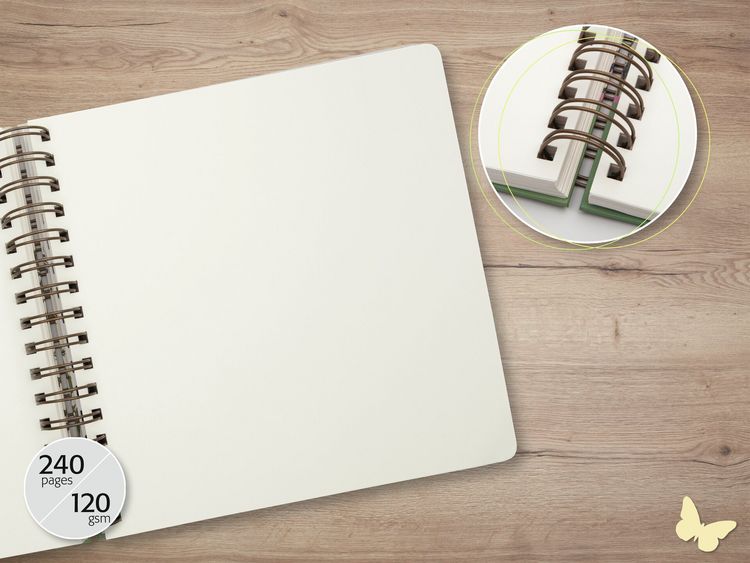 Produktbild: SIGEL JQ100 Spiral-Notizbuch Jolie, Golden Rain, ca. A5 quadratisch, blanko