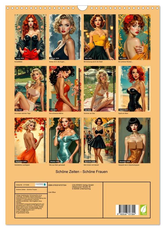 Produktbild: Sch&ouml;ne Zeiten - Sch&ouml;ne Frauen (Wandkalender 2026 DIN A3 hoch), CALVENDO Monatskalender