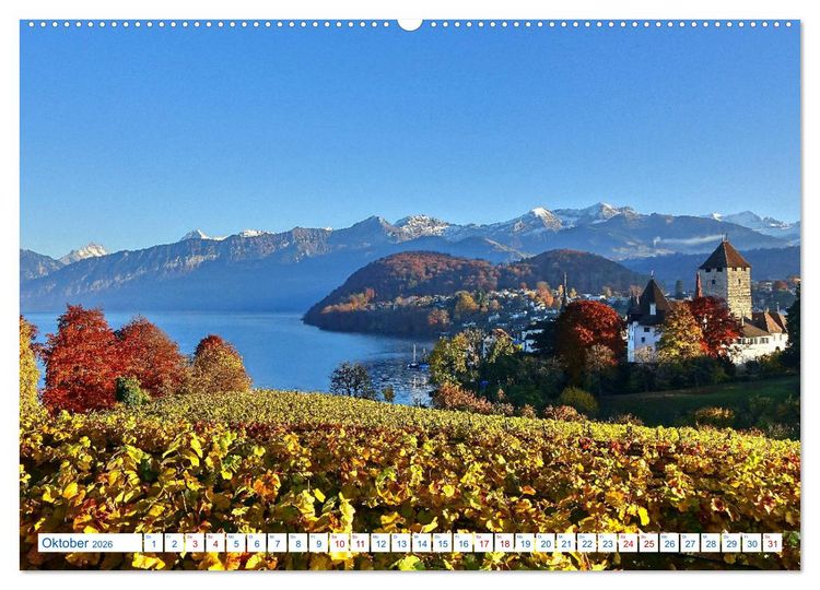 Produktbild: Schweizer Bergblicke (hochwertiger Premium Wandkalender 2026 DIN A2 quer), Kunstdruck in Hochglanz