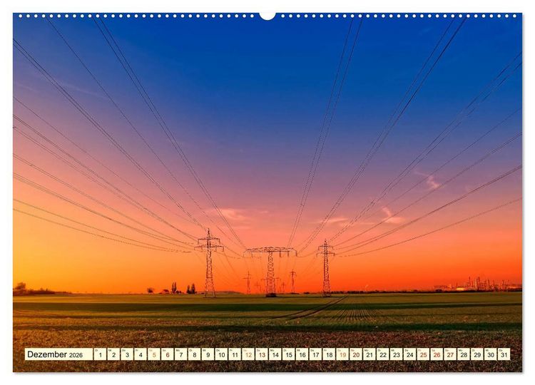 Produktbild: Strommasten - Wege des Stroms (hochwertiger Premium Wandkalender 2026 DIN A2 quer), Kunstdruck in Hochglanz