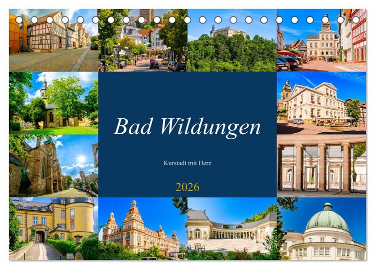 Produktbild: Bad Wildungen, Kurstadt mit Herz (Tischkalender 2026 DIN A5 quer), CALVENDO Monatskalender