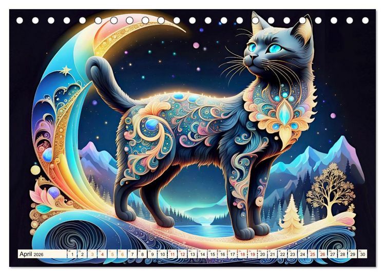 Produktbild: Tiere aus Regenbogenfarben (Tischkalender 2026 DIN A5 quer), CALVENDO Monatskalender