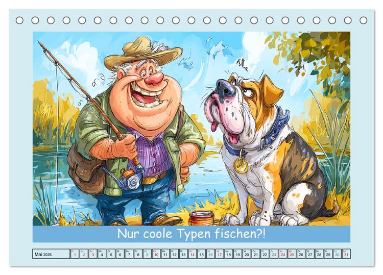 Produktbild: Hund und Herrchen. Zu zweit allein im Chaos (Tischkalender 2026 DIN A5 quer), CALVENDO Monatskalender