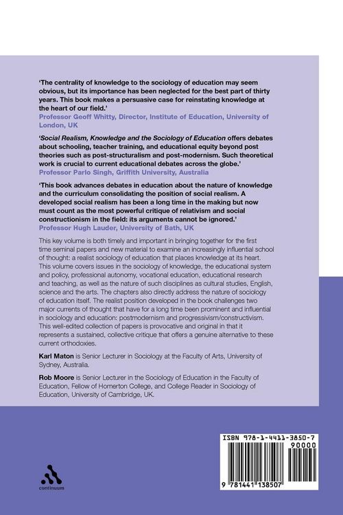 Produktbild: Social Realism, Knowledge and the Sociology of Education