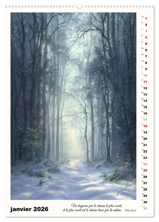 Produktbild: Chemins de fantaisie (Calendrier mural 2026 DIN A2 horizontal), CALVENDO calendrier mensuel