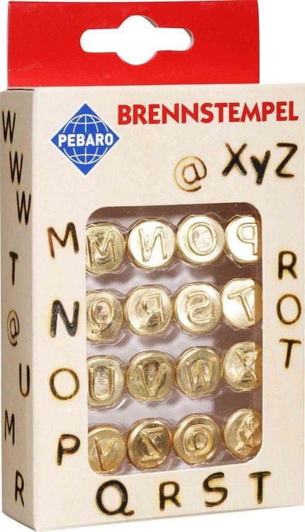 Produktbild: PEBARO 20500 - Brennstempel Buchstaben M-Z und Zeichen, 16-teilig, passend zum Pebaro-Brandmalkolben, Brandmalerei