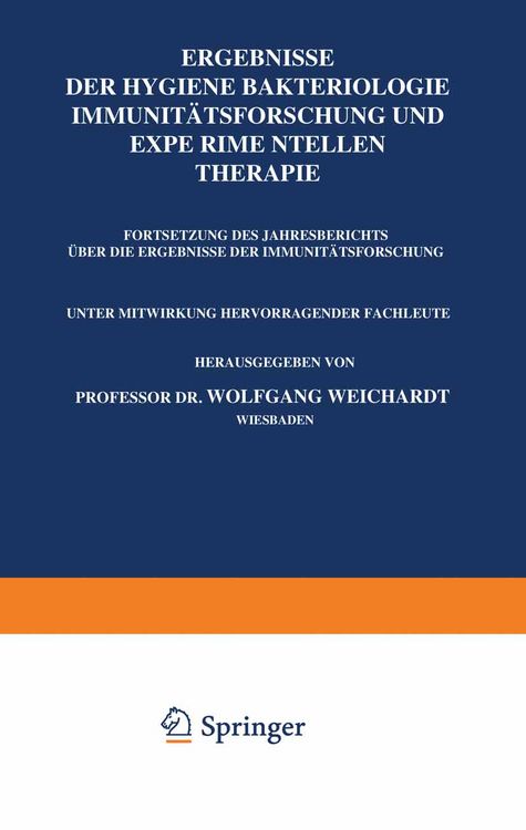 Produktbild: Ergebnisse der Hygiene Bakteriologie Immunit&auml;tsforschung und Experimentellen Therapie