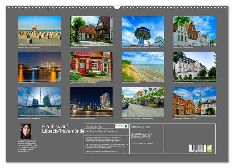 Produktbild: Ein Blick auf L&uuml;beck-Travem&uuml;nde (Wandkalender 2026 DIN A2 quer), CALVENDO Monatskalender
