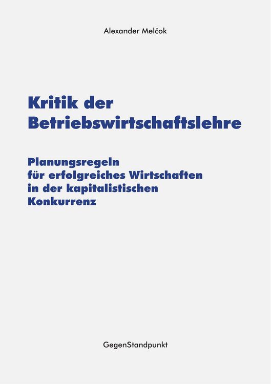 Produktbild: Kritik der Betriebswirtschaftslehre