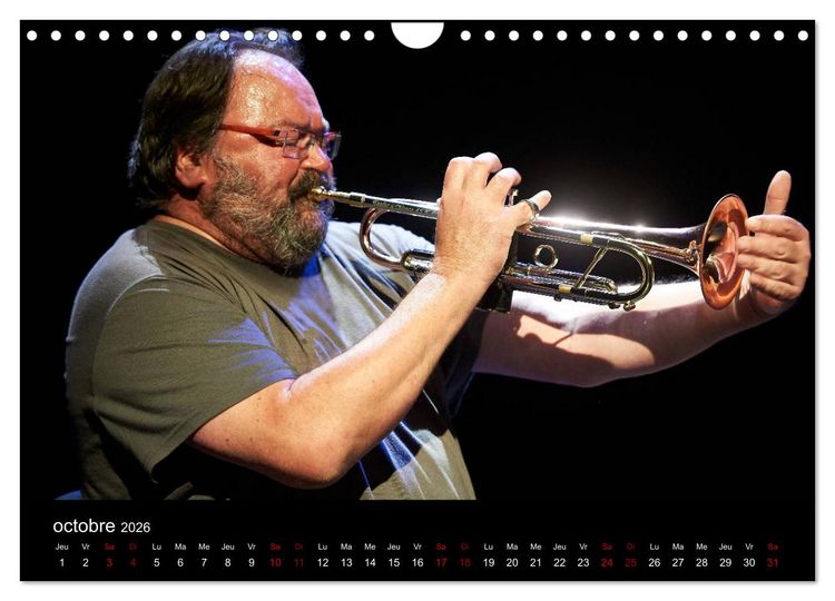 Produktbild: Jazz Trompettes (Calendrier mural 2026 DIN A4 vertical), CALVENDO calendrier mensuel