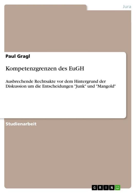 Produktbild: Kompetenzgrenzen des EuGH