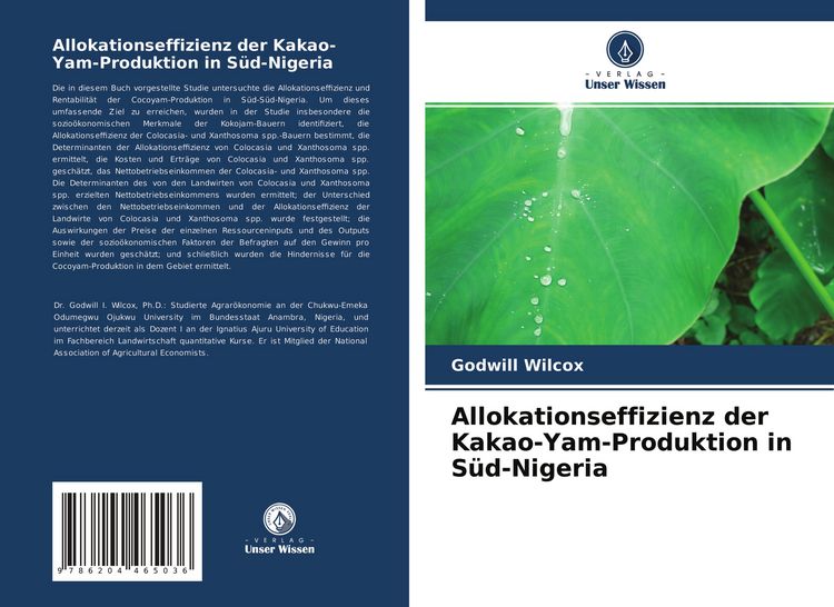 Produktbild: Allokationseffizienz der Kakao-Yam-Produktion in S&uuml;d-Nigeria