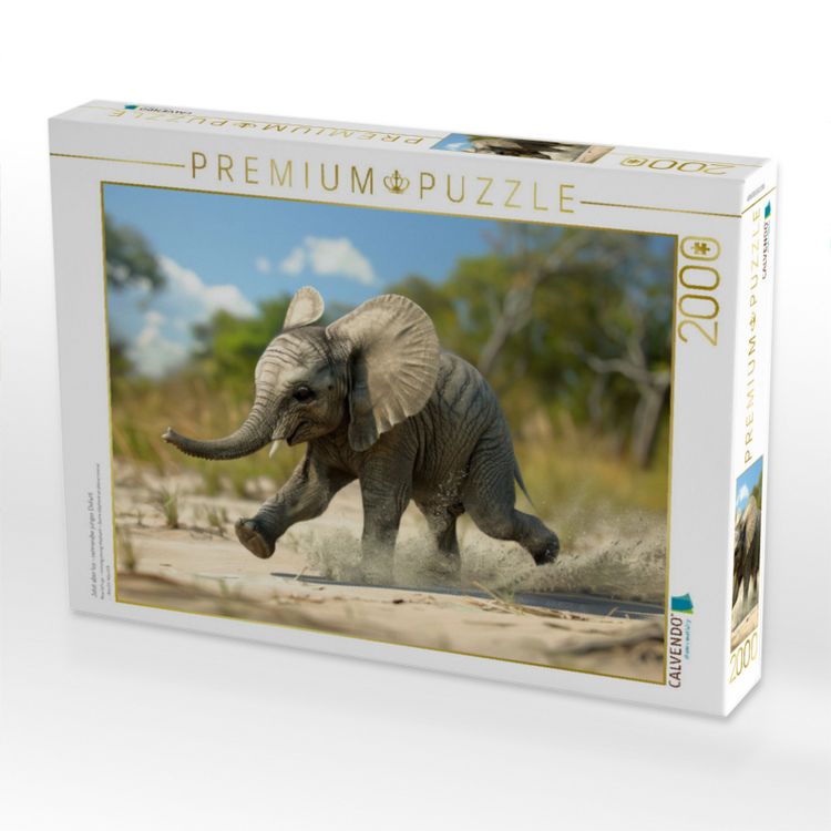 Produktbild: CALVENDO Puzzle Jetzt aber los - rennender junger Elefant | 2000 Teile Lege-Gr&ouml;&szlig;e 90x67cm Foto-Puzzle f&uuml;r gl&uuml;ckliche Stunden