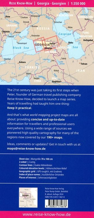 Produktbild: Reise Know-How Landkarte Georgien / Georgia (1:350.000)