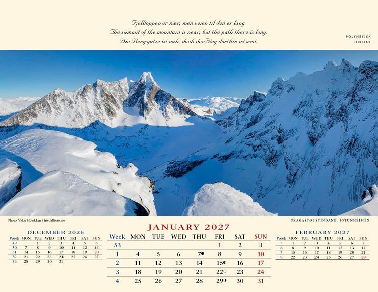Produktbild: Panorama Norwegen 2027 Tischkalender