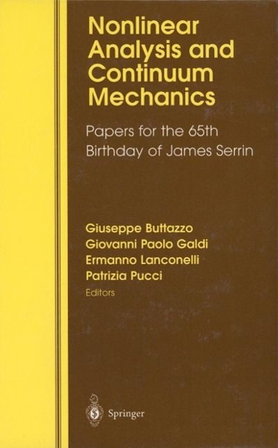 Produktbild: Nonlinear Analysis and Continuum Mechanics