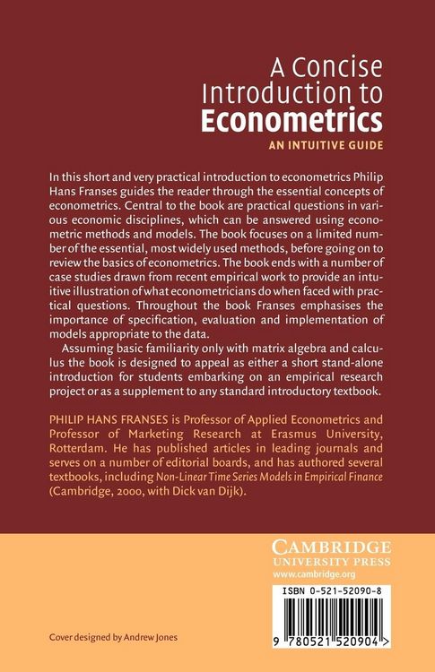 Produktbild: A Concise Introduction to Econometrics