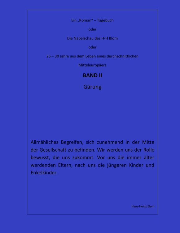 Produktbild: Die Nabelschau des H-H Blom - Band II