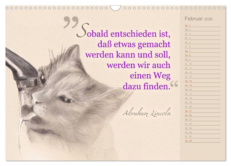 Produktbild: Von Katzen lernen (Wandkalender 2026 DIN A3 quer), CALVENDO Monatskalender