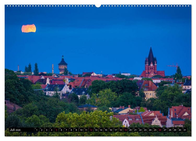 Produktbild: Halle-Luna - Monds&uuml;chtig in Halle-Saale (hochwertiger Premium Wandkalender 2026 DIN A2 quer), Kunstdruck in Hochglanz