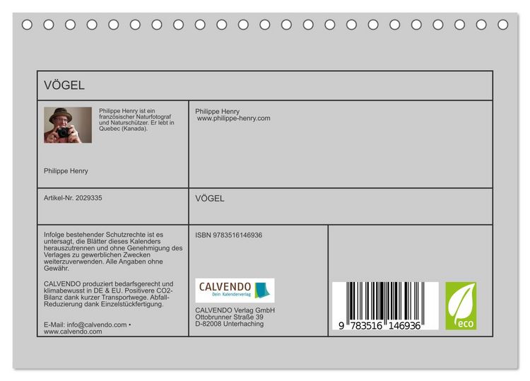 Produktbild: V&Ouml;GEL (Tischkalender 2026 DIN A5 quer), CALVENDO Monatskalender