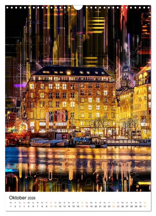 Produktbild: Hamburg bunte Stadt (Wandkalender 2026 DIN A3 hoch), CALVENDO Monatskalender