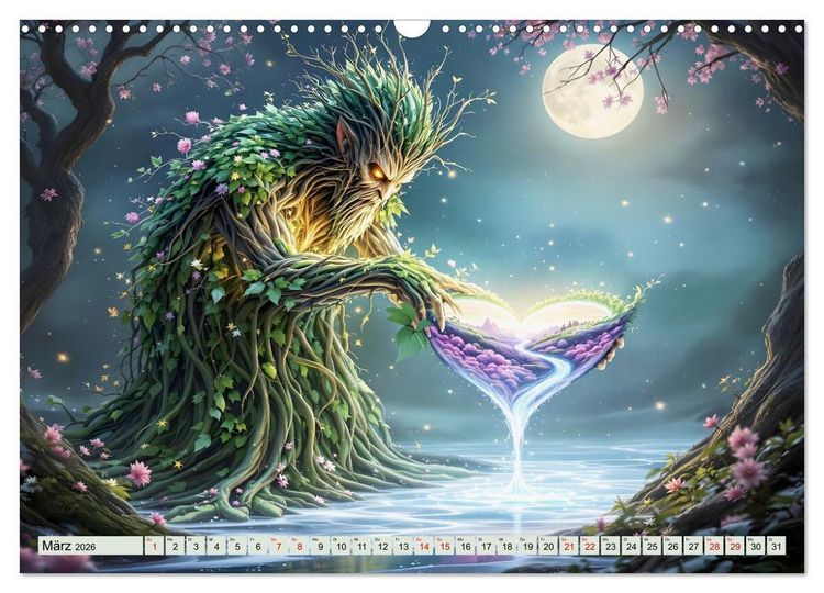 Produktbild: M&auml;rchenhafte Magie &ndash; Jahresmonate im Zeichen der Natur (Wandkalender 2026 DIN A3 quer), CALVENDO Monatskalender