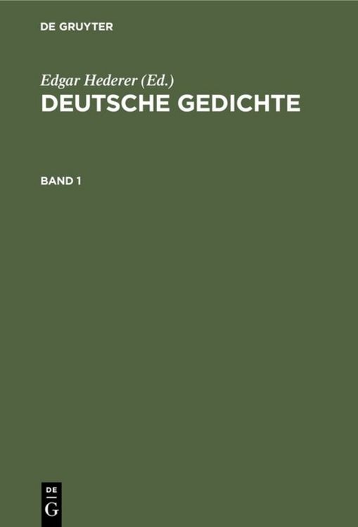Produktbild: Deutsche Gedichte. Band 1