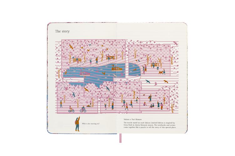 Produktbild: Moleskine Notizbuch Sammlerbox - Sakura, Large/A5, Liniert, Stoffeinband