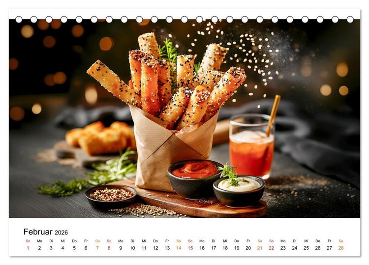 Produktbild: Fastfood - schnell, s&uuml;ndig, lecker (Tischkalender 2026 DIN A5 quer), CALVENDO Monatskalender
