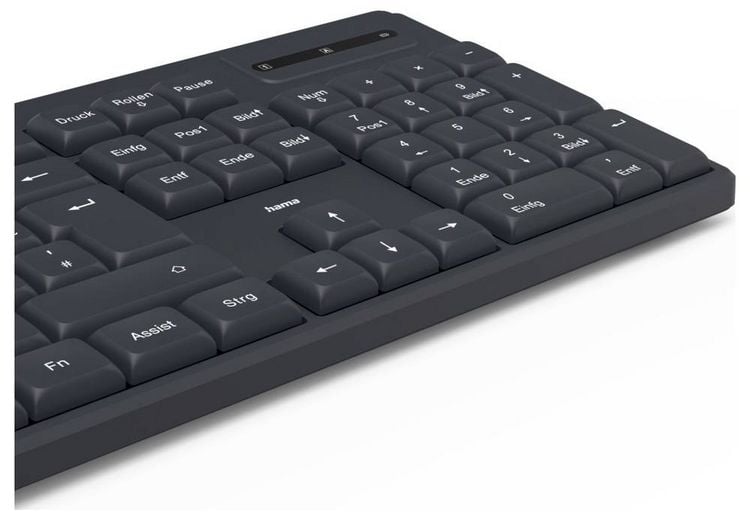 Produktbild: hama 00173055 Funktastatur "WK-200", kabellos, Batterie, 8 Media-Tasten, Schw., QWERTZ DE