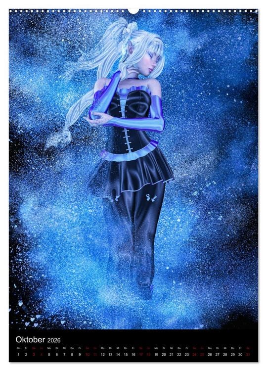 Produktbild: M&auml;dchen im Manga Style (Gothic Art) (hochwertiger Premium Wandkalender 2026 DIN A2 hoch), Kunstdruck in Hochglanz