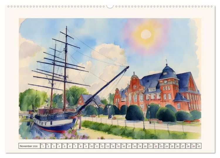 Produktbild: Von S&uuml;d nach Nord durch's Emsland (hochwertiger Premium Wandkalender 2026 DIN A2 quer), Kunstdruck in Hochglanz