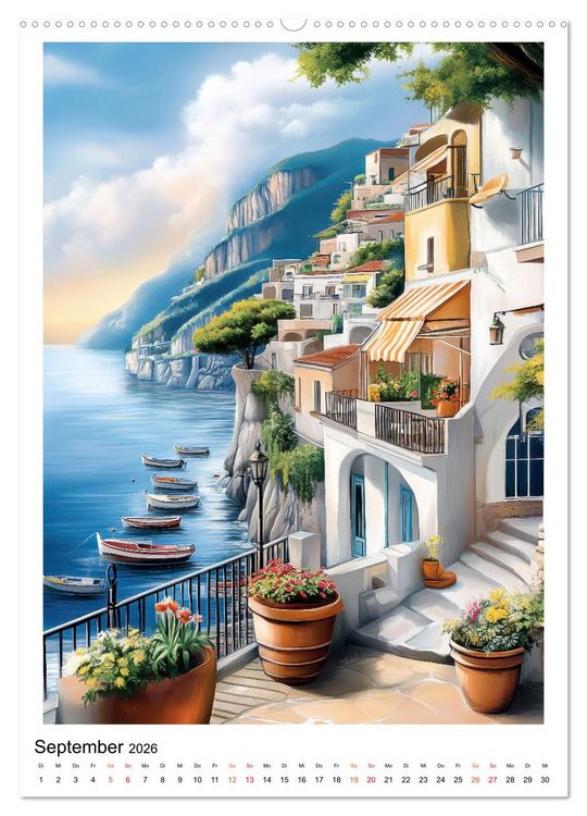 Produktbild: Dolce Vita an der K&uuml;ste von Amalfi (hochwertiger Premium Wandkalender 2026 DIN A2 hoch), Kunstdruck in Hochglanz